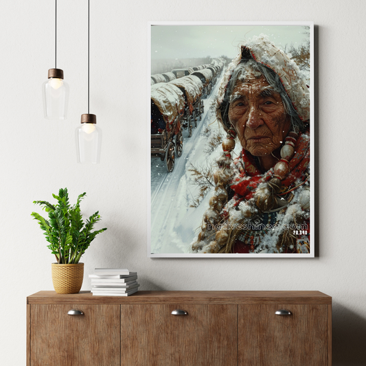 Through the Storm: A Journey of Endurance Native American Canvas