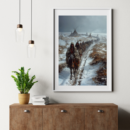 Winter Journey - Native American Canvas