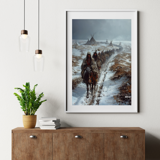 Winter Journey - Native American Canvas