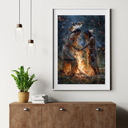 Fires of the Ancestors Native American Canvas