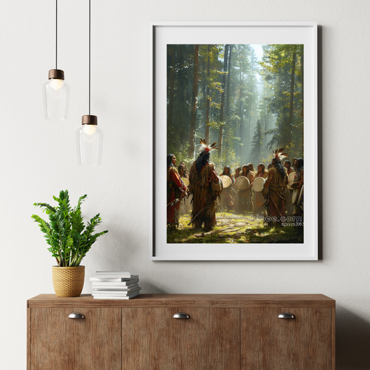 Rhythm of the Earth: The Sacred Circle Native American Canvas