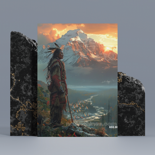 When The Sun Down Native American Canvas