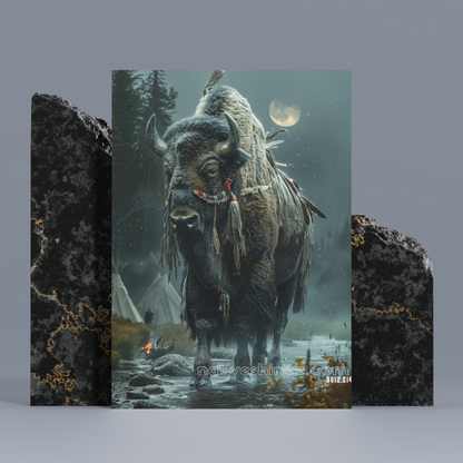 Moonlit Guardian Native American Canvas