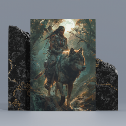 Moonlit Kinship Native American Canvas