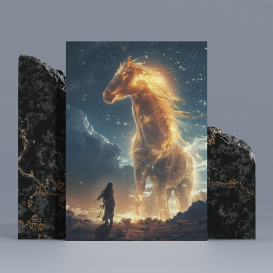 Celestial Mustang Native American Canvas