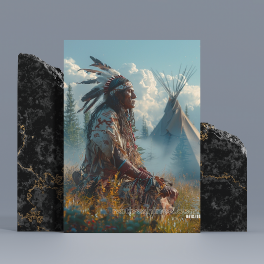 Looking Far Away Native American Canvas