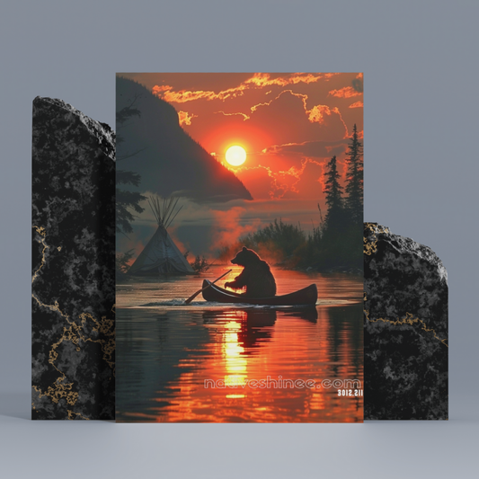 Bear’s Twilight Voyage Native American Canvas