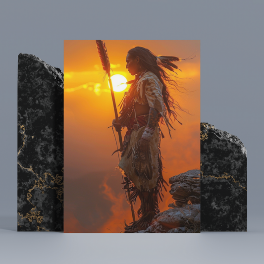 Sunset’s Guardian Native American Canvas