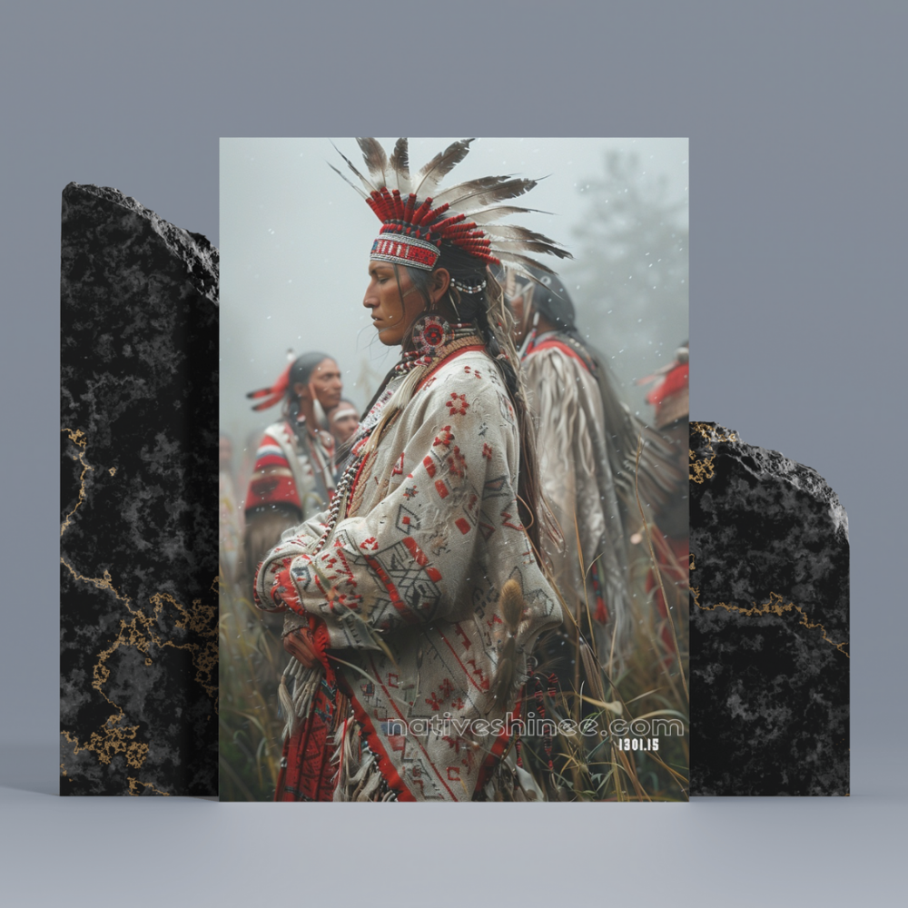 Silent Prayers in the Snow Native American Canvas