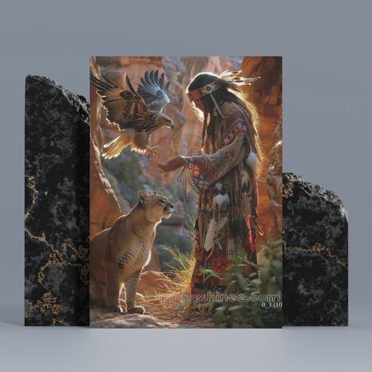 People and Animals Native American Canvas