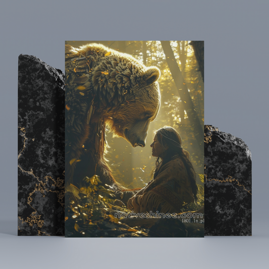 Reverence in the Golden Light Native American Canvas