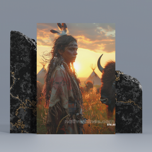 Silent Guardian at Dusk Native American Canvas
