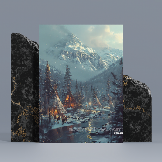 Frostlit Haven Native American Canvas