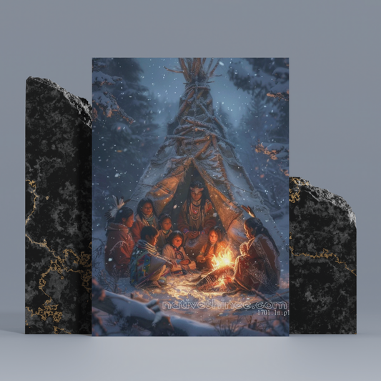 Fireside Whispers Native American Canvas