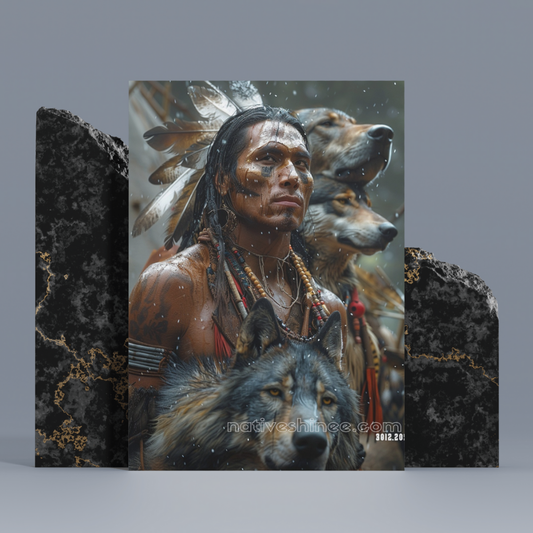 Winter’s Howl Native American Canvas
