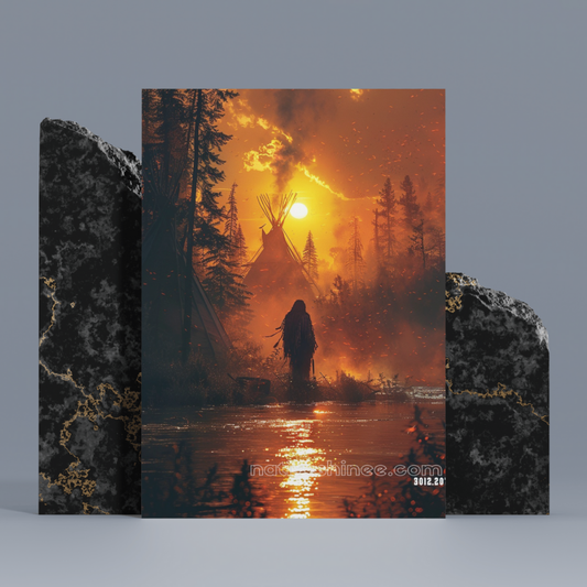 Ember Veil of Twilight Native American Canvas