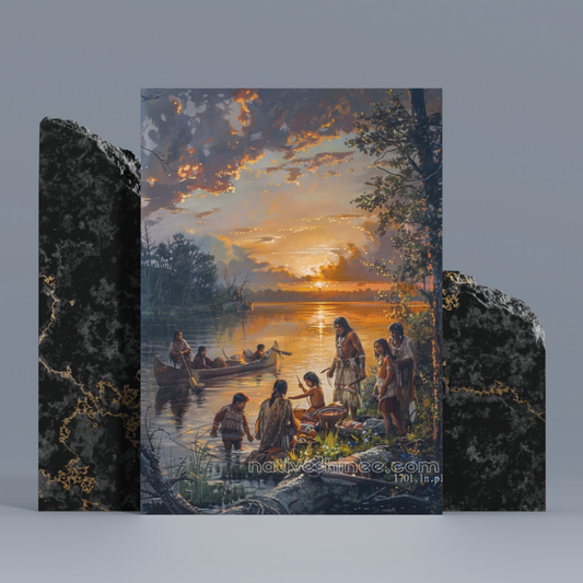 When The Sun Goes Down Native American Canvas