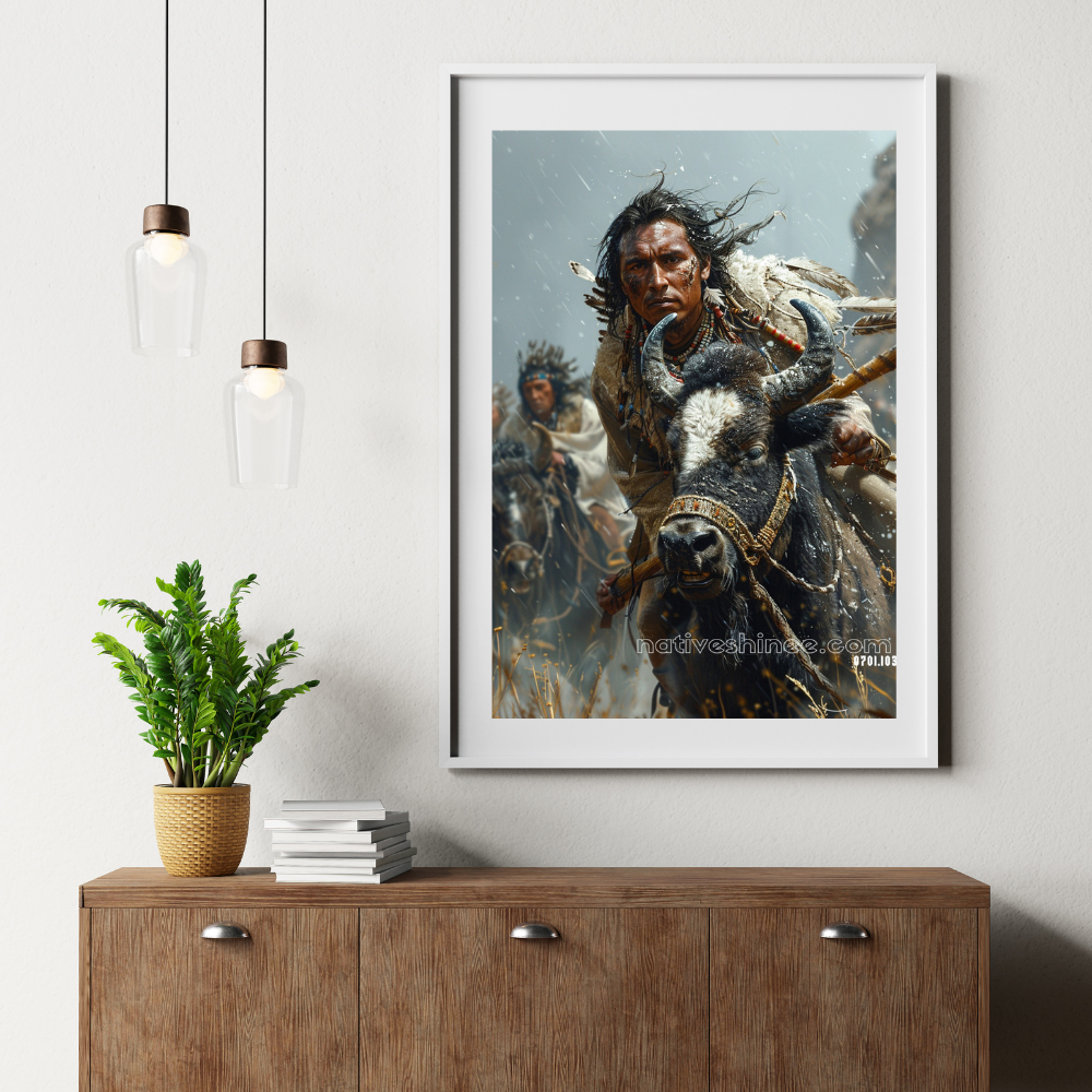 Charge of the Plains Native American Canvas