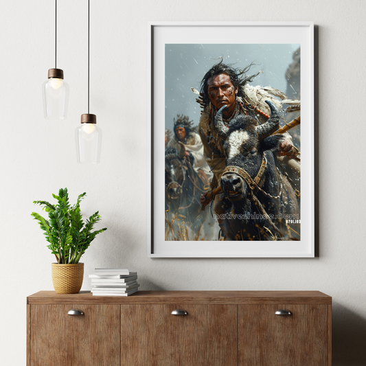 Charge of the Plains Native American Canvas