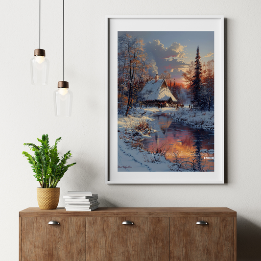 Winter's Glow Native American Canvas