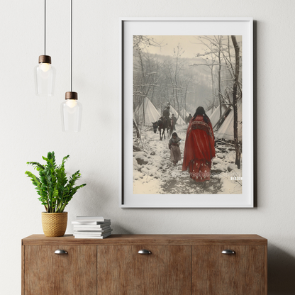 Journey Through the Winter Path Native American Canvas