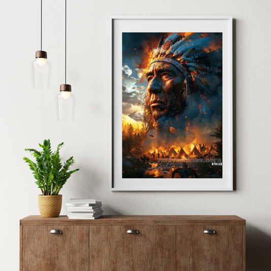 Guardian of the Flame Native American Canvas