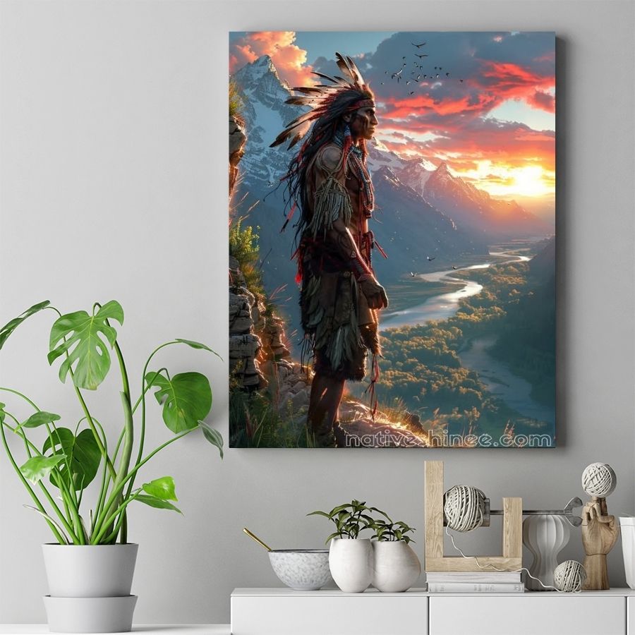 Guardian of the Sacred Valley Native American Canvas