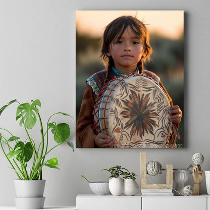 Keeper of the Drum's Spirit Native American Canvas