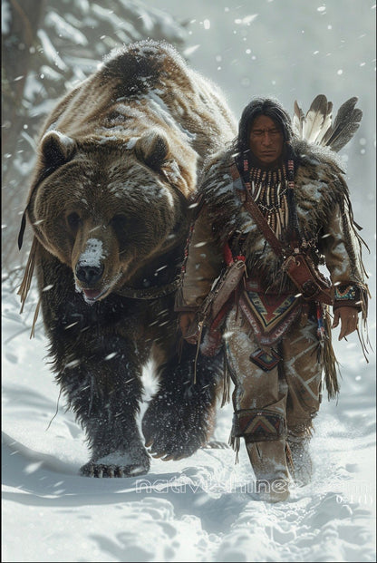 Walk of the Winter Spirit Native American Canvas