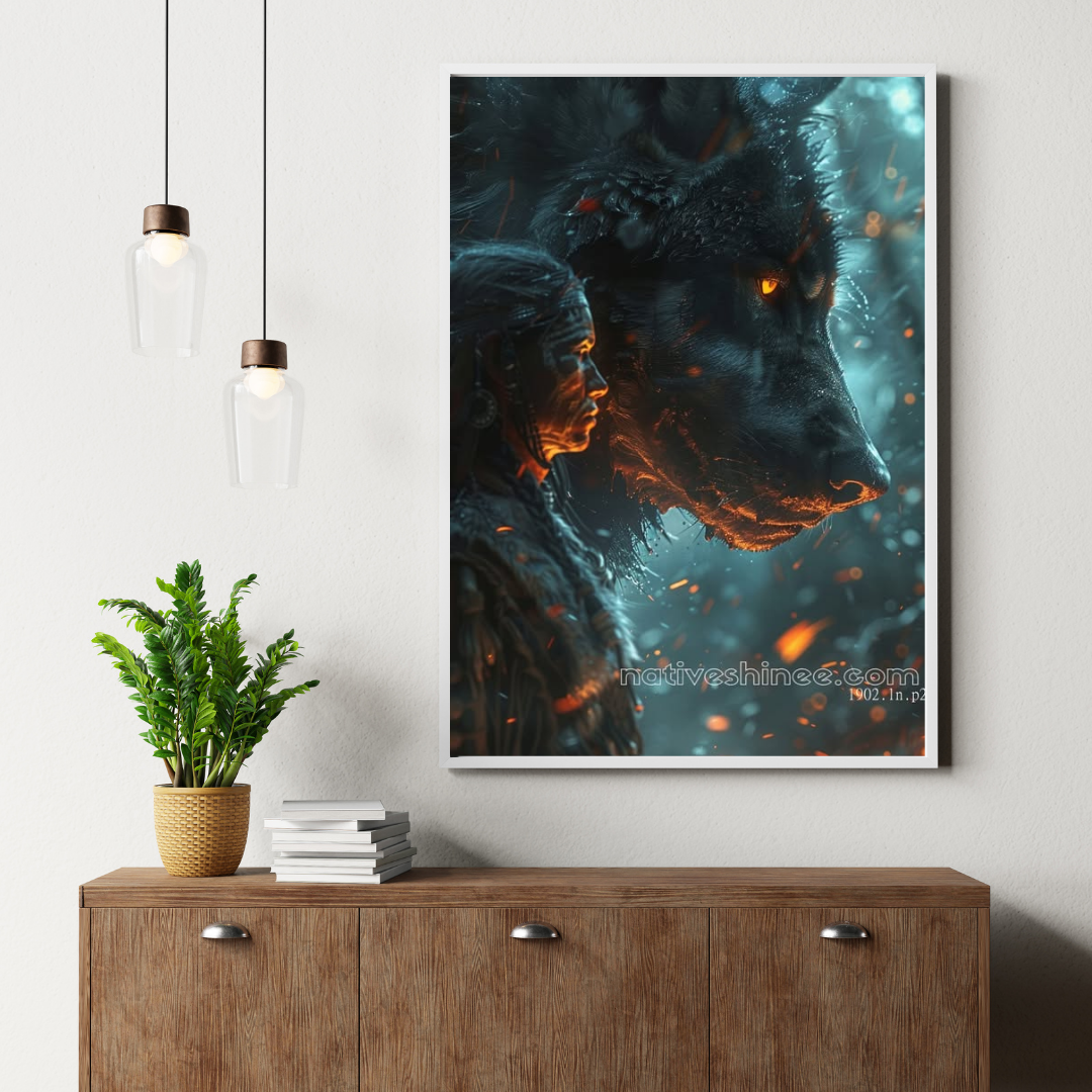 Spirit of the Wolf Native American Canvas