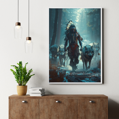Wolf Pack Guardian Native American Canvas