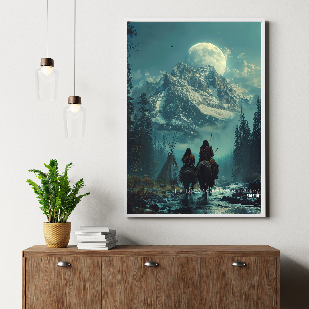 Moonlit Journey Native American Canvas