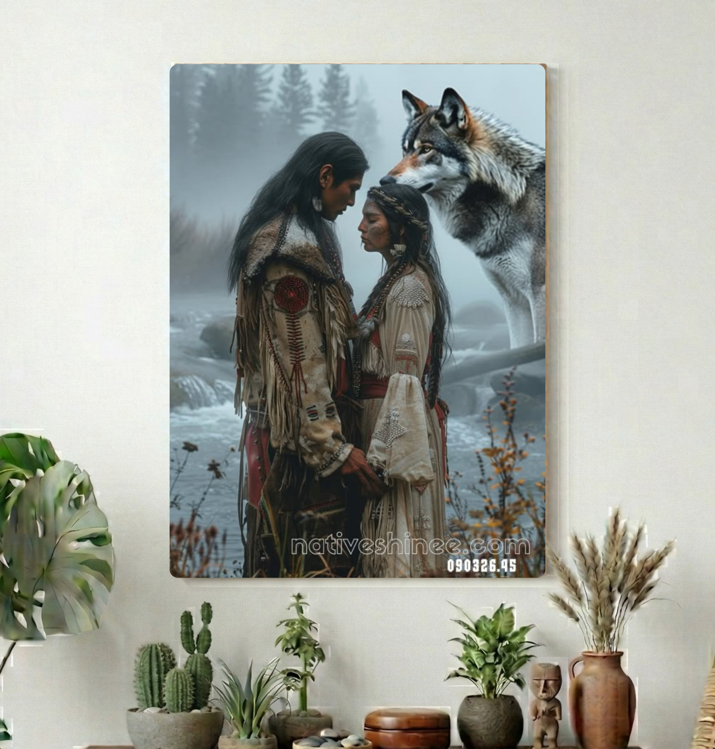 Ancestral Bond in the Mist Canvas