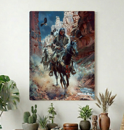 Riders Through the Red Canyon Canvas