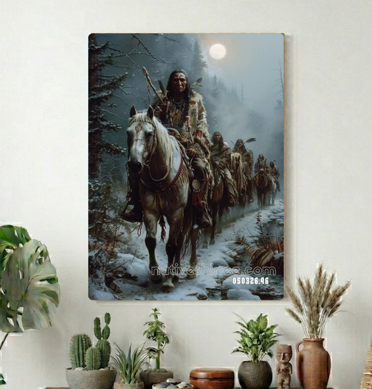 Riders Beneath the Winter Moon Canvas