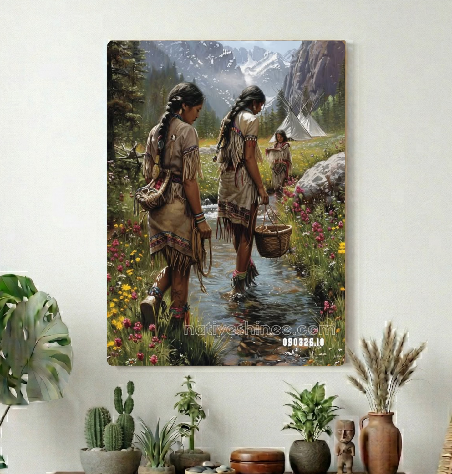 Gathering Along the Mountain Stream Canvas