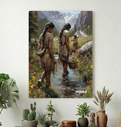 Gathering Along the Mountain Stream Canvas