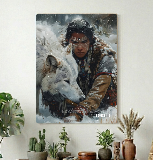 Winter Bond of the White Wolf Canvas