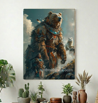 Bear Sentinel Above the Ridge Canvas