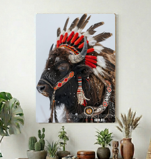 Spirit of the Winter Buffalo Canvas