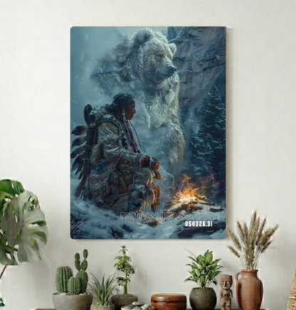 Winter Guardian of the Mountain Canvas