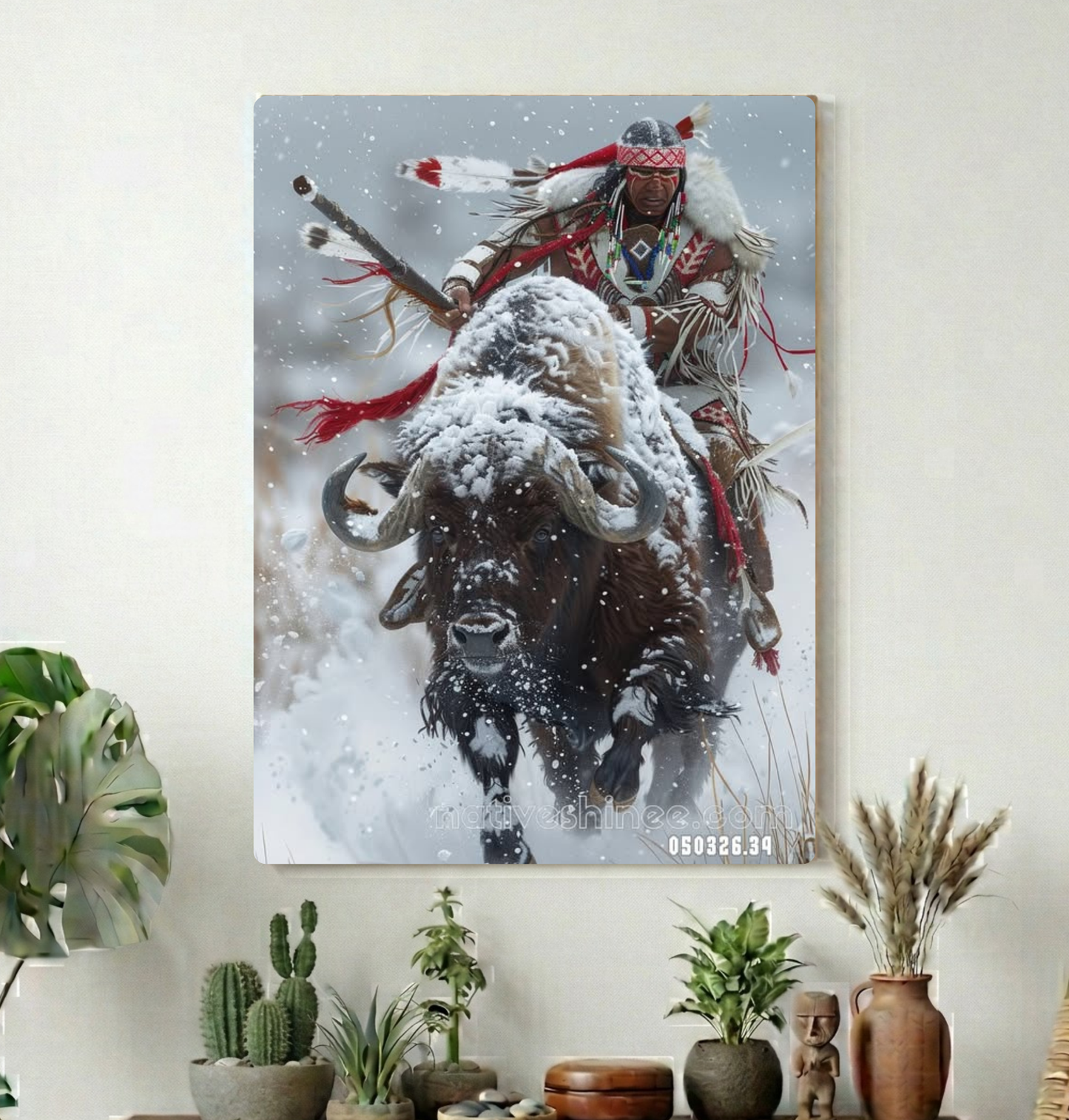 Rider Through the Winter Plains Canvas