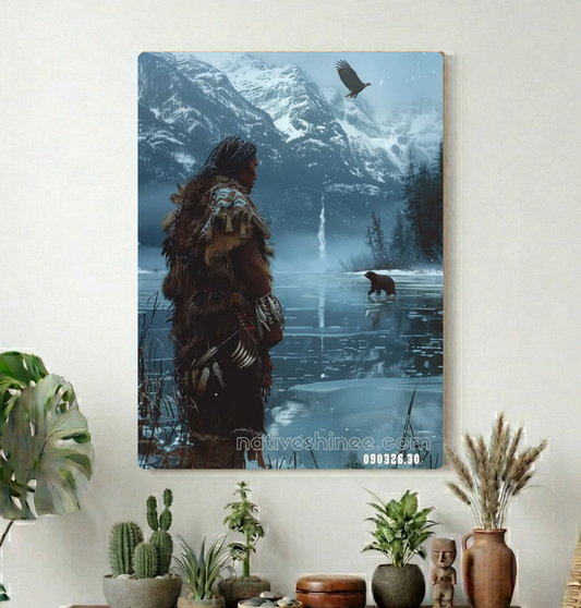 Bear Crossing in the Blue Silence Canvas