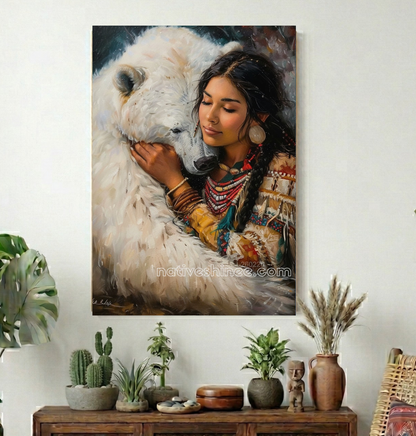 Braided Calm with White Bear Canvas