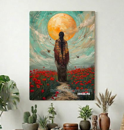 Standing Before the Harvest Moon Canvas
