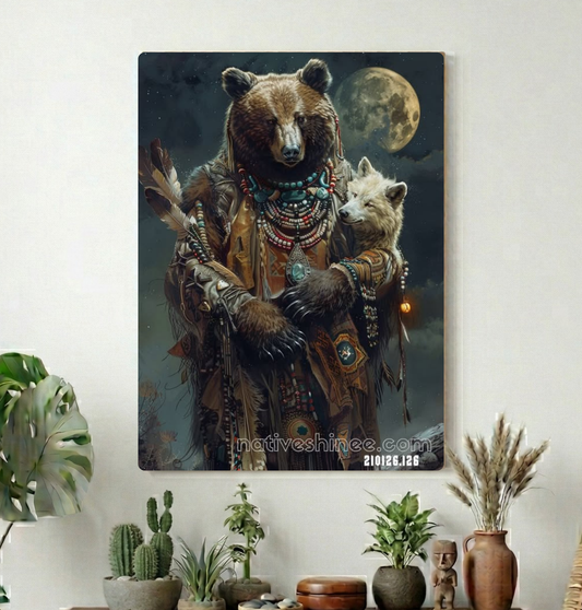 Bear and Wolf in Still Company Canvas