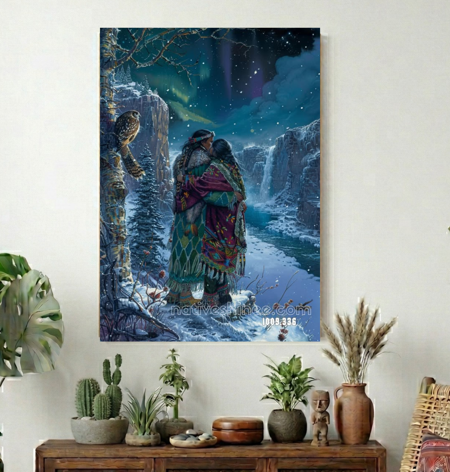 Northern Lights Embrace Canvas