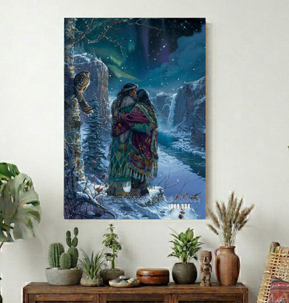 Northern Lights Embrace Canvas