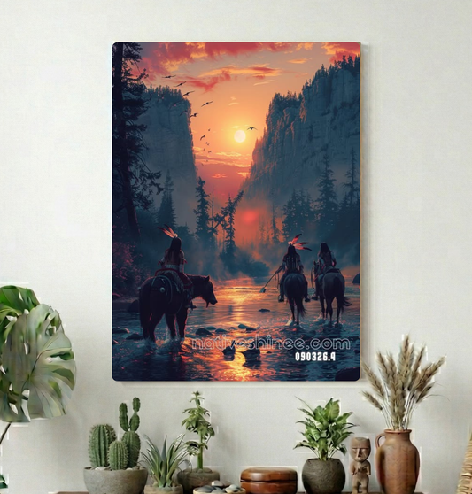 Riders Through the Canyon Light Canvas