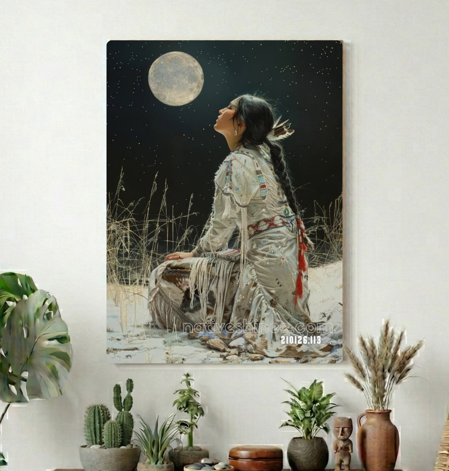 Moon Prayer in Winter Silence Canvas